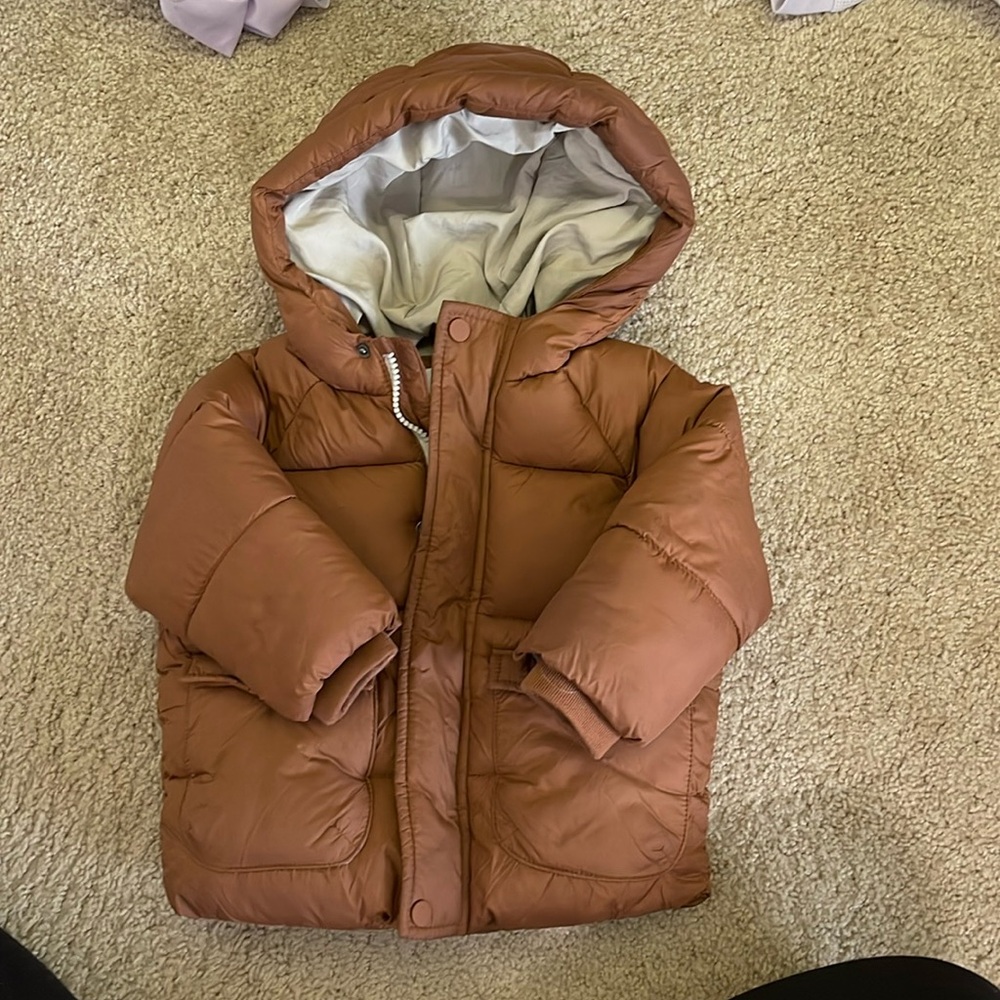 Zara kids puffer jacket with hoodie